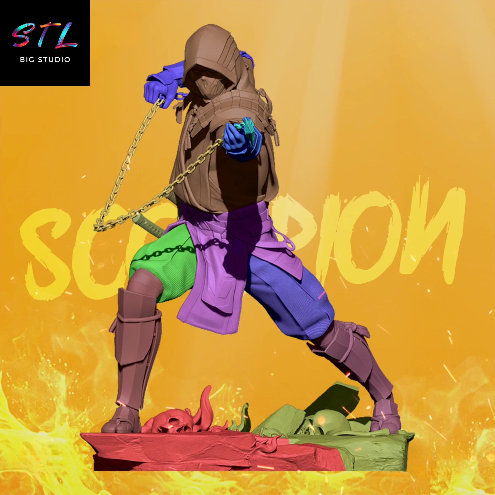 imprimir 3d scorpion mortal kombat stl imprimir 3d scorpion mortal kombat stl