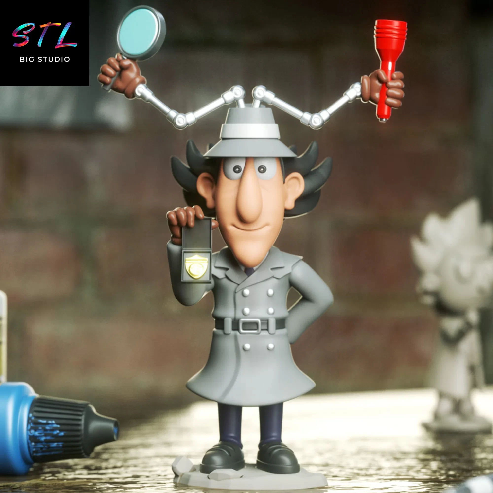 inspector gadget stl chibi kawaii figura 3d inspector gadget stl chibi kawaii figura 3d