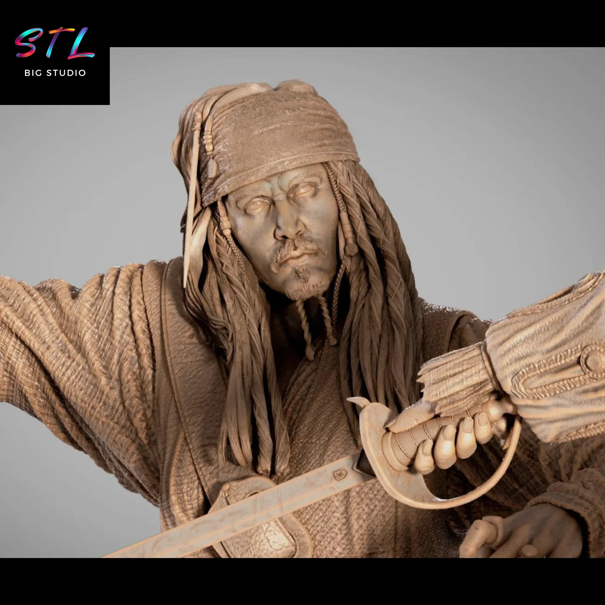 jack sparrow stl impresion 3d piratas del caribe jack sparrow stl impresion 3d piratas del caribe