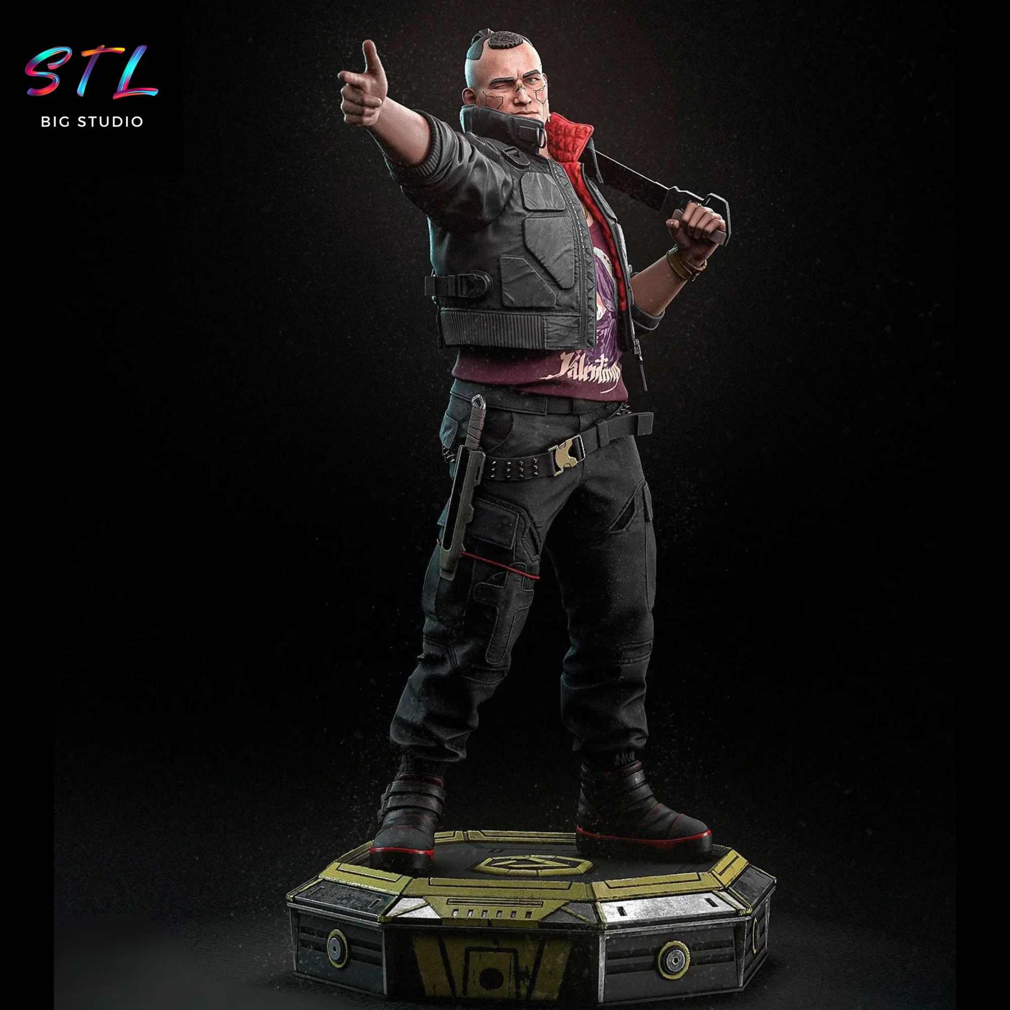 jackie welles stl cyberpunk 2077 para impresion 3d