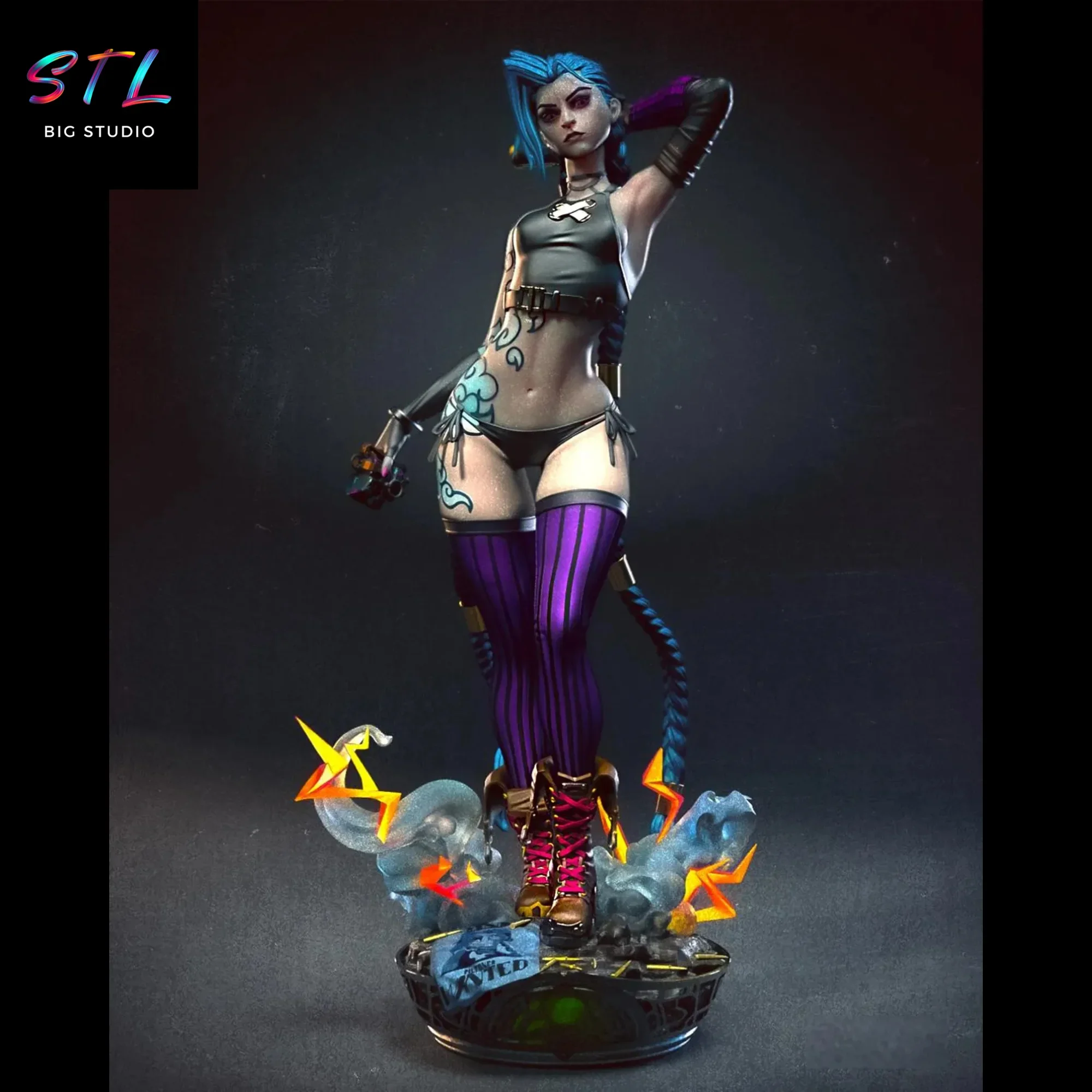 jinx stl lol impresion 3d figura videojuegos