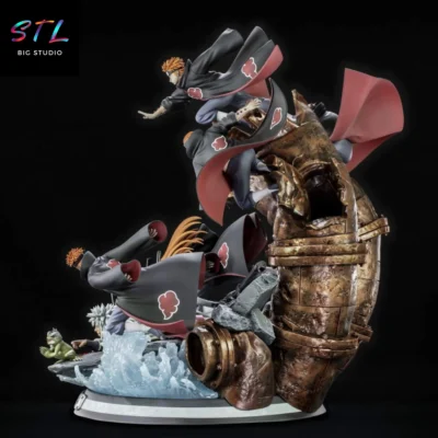 jiraiya vs pain stl impresion 3d naruto diorama