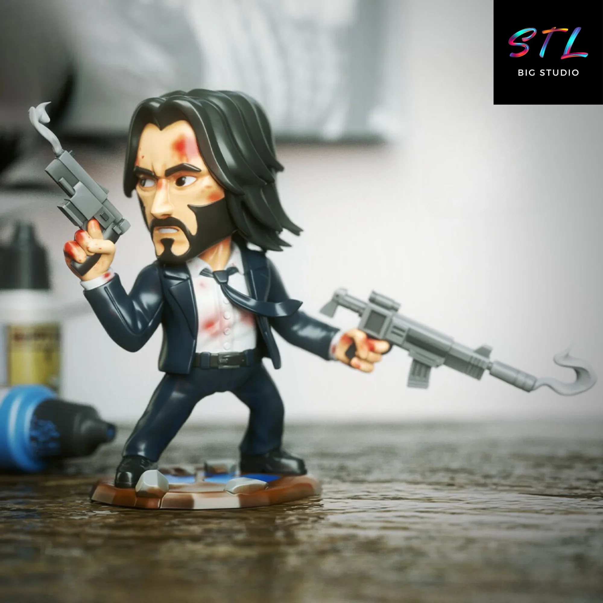 john wick chibi stl impresion 3d john wick chibi stl impresion 3d