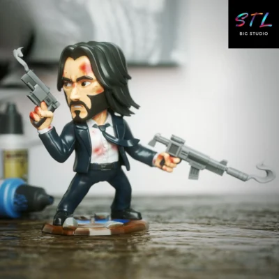 john wick chibi stl impresion 3d