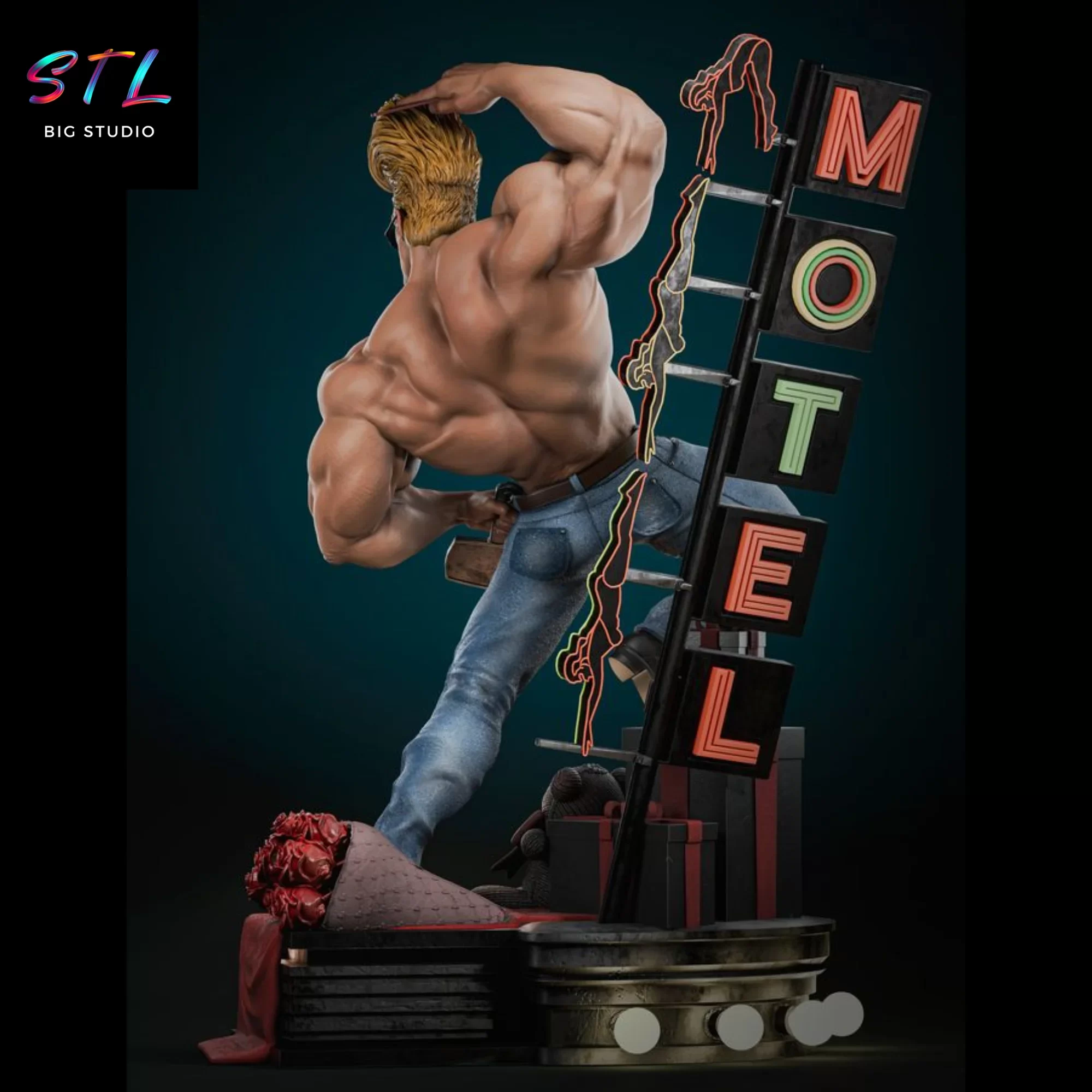 johnny bravo stl diorama 3d print johnny bravo stl diorama 3d print