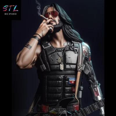 johnny silverhand stl figura impresion 3d cyberpunk 2077