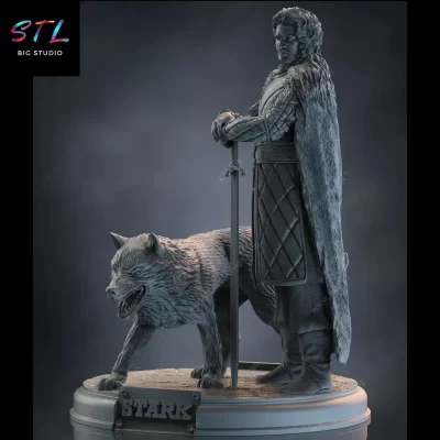 juego de tronos stl jon snow impresion 3d diorama stark