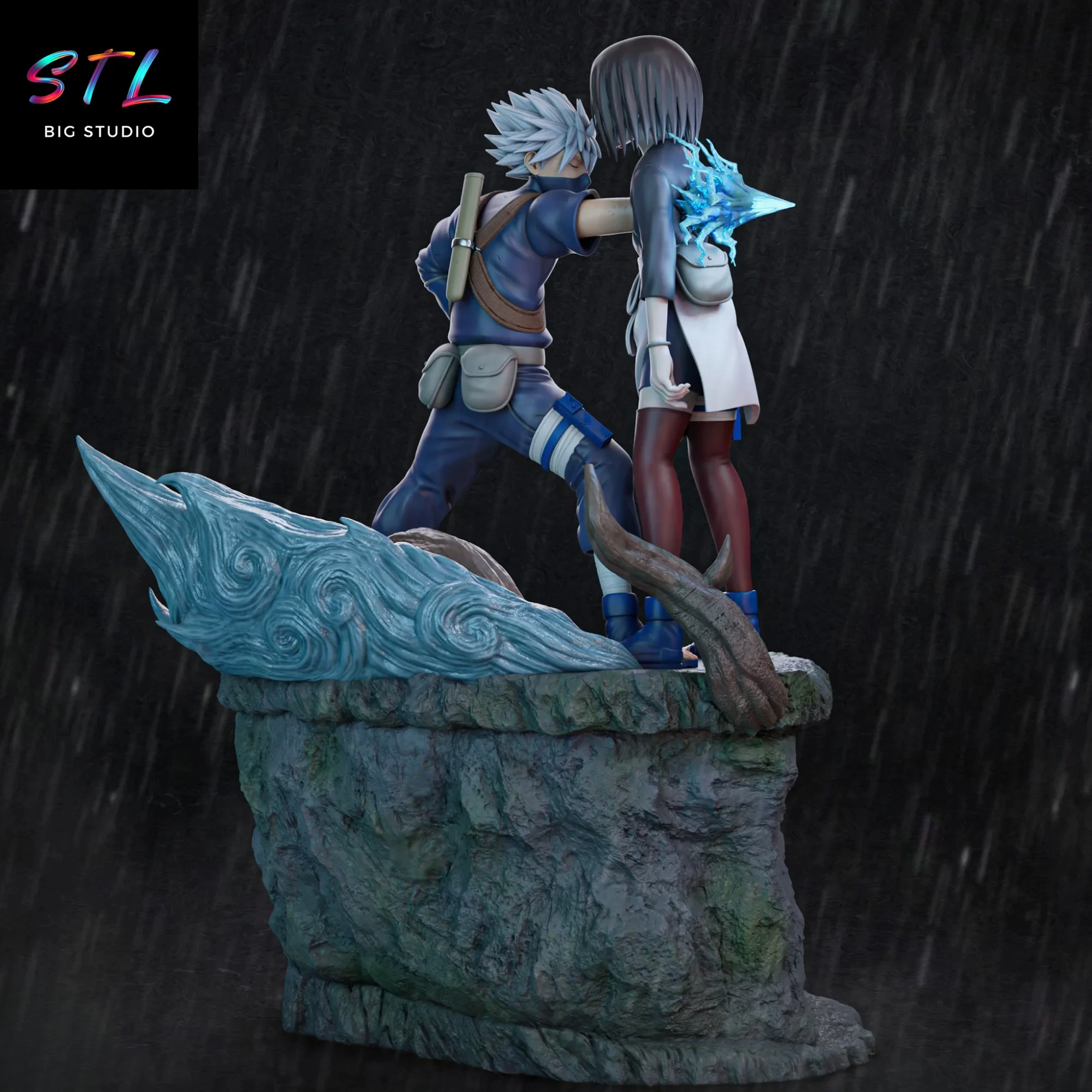 kakashi rin obito stl naruto diorama impresion 3d kakashi rin obito stl naruto diorama impresion 3d