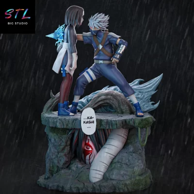 kakashi y rin stl naruto shippuden diorama impreison 3d