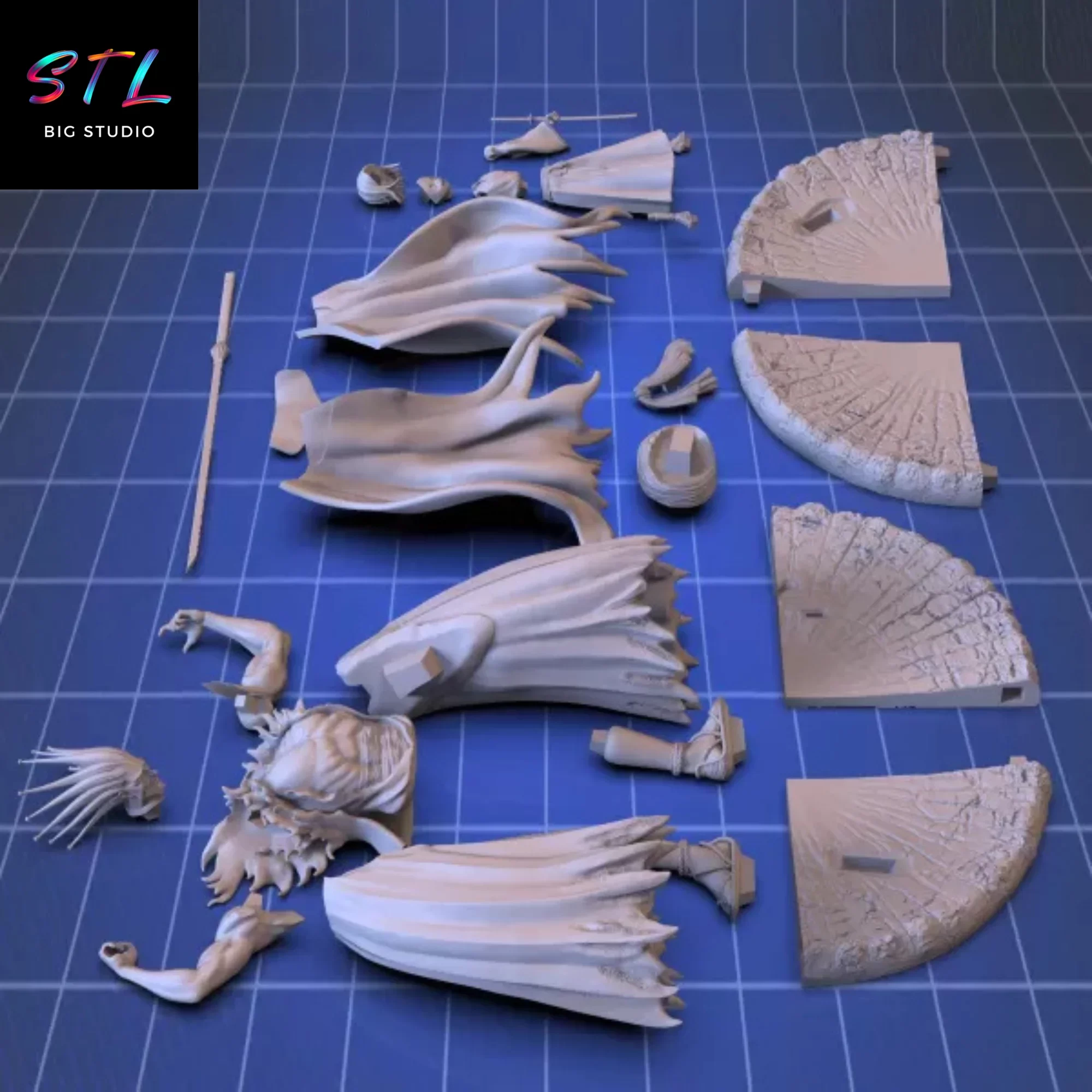 kenpachi yachiru bleach stl diorama kenpachi yachiru bleach stl diorama