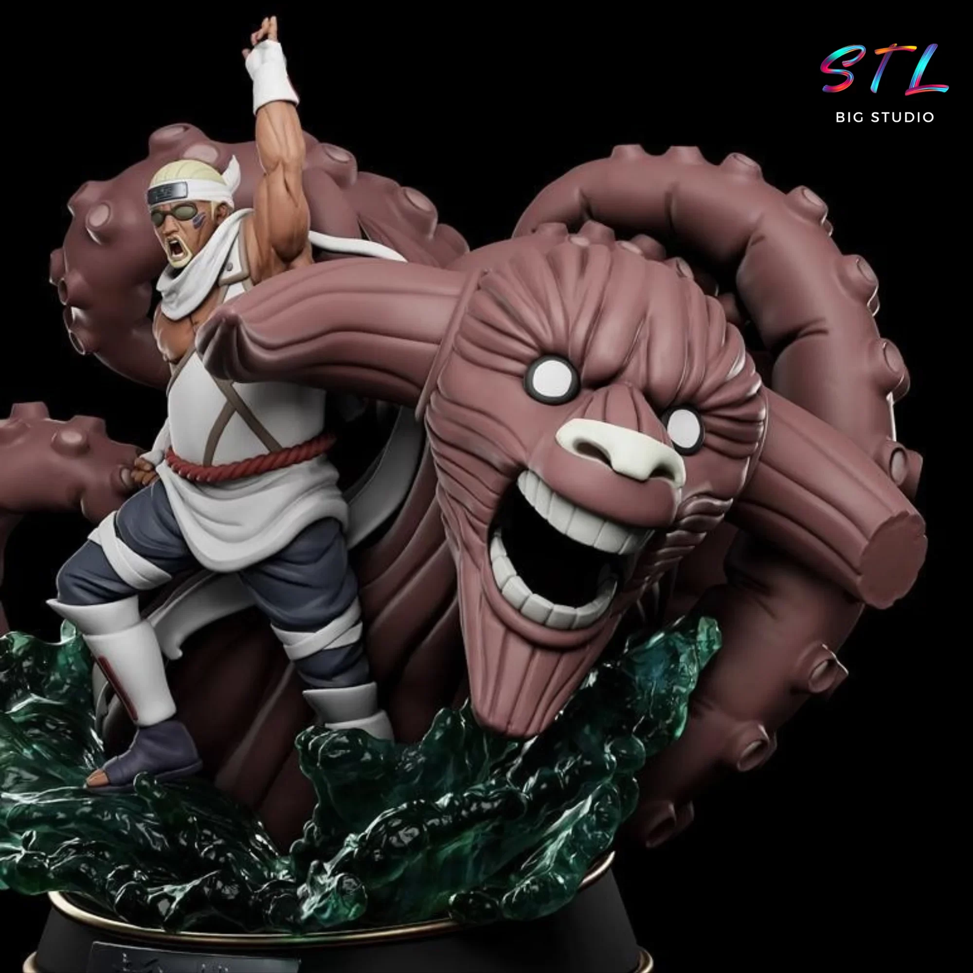 killer bee y hachibi stl diorama naruto impresion 3d killer bee y hachibi stl diorama naruto impresion 3d