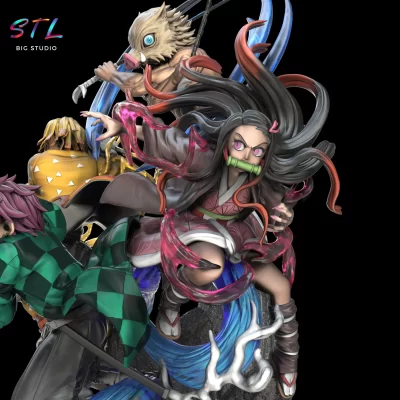 kimetsu no yaiba stl impresion 3d diorama anime