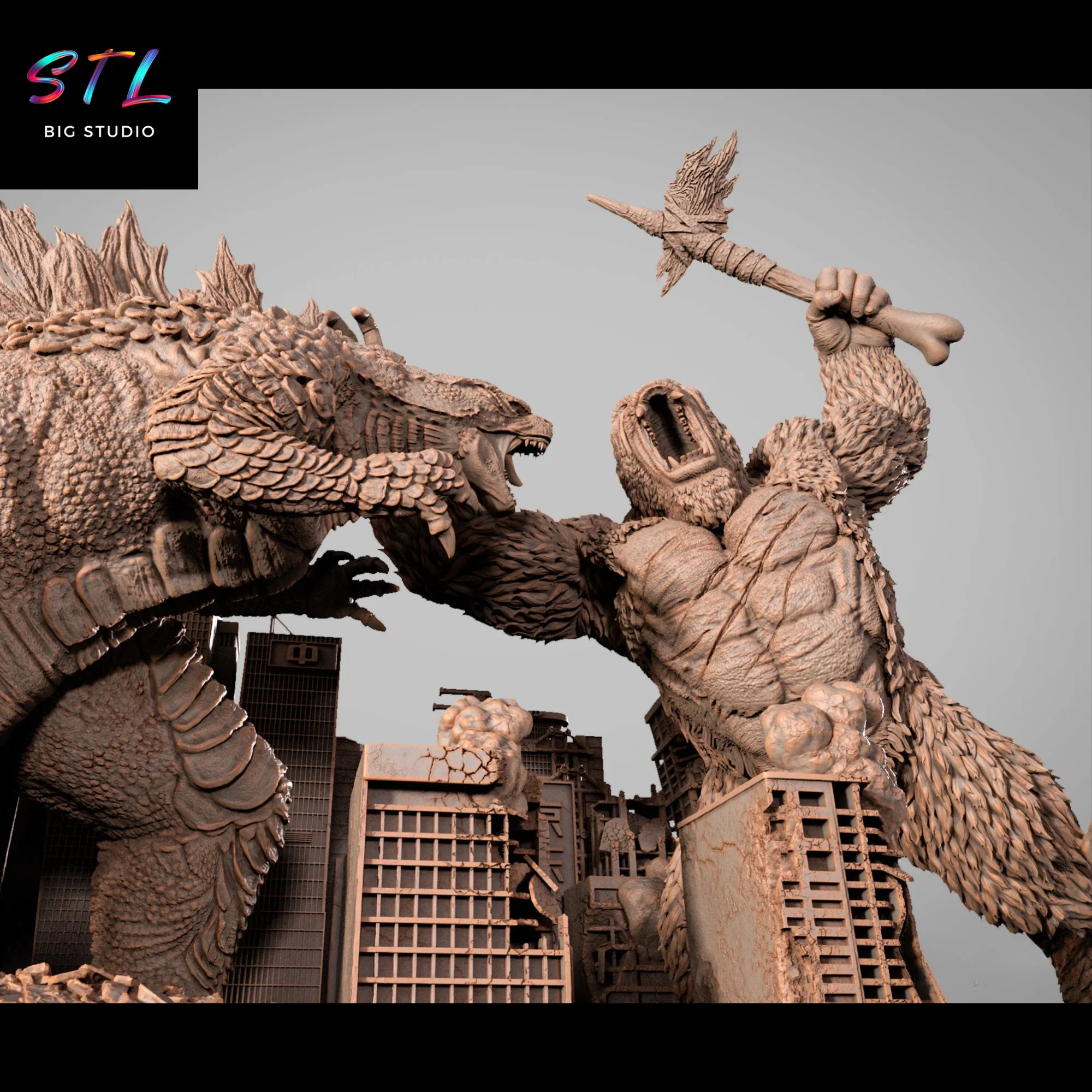 king kong vs godzilla stl figura impresion 3d king kong vs godzilla stl figura impresion 3d