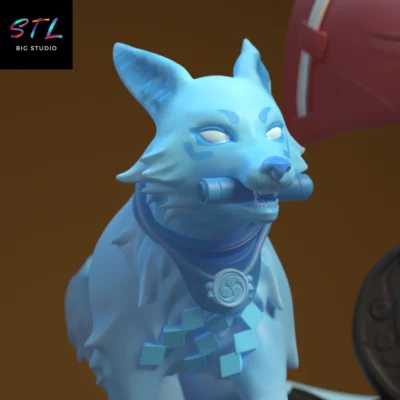 kiriko y espiritu zorro stl overwatch diorama impresion 3d