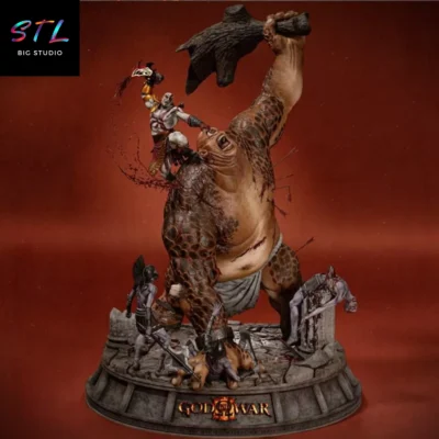 kratos vs cyclope stl impresion 3d god of war