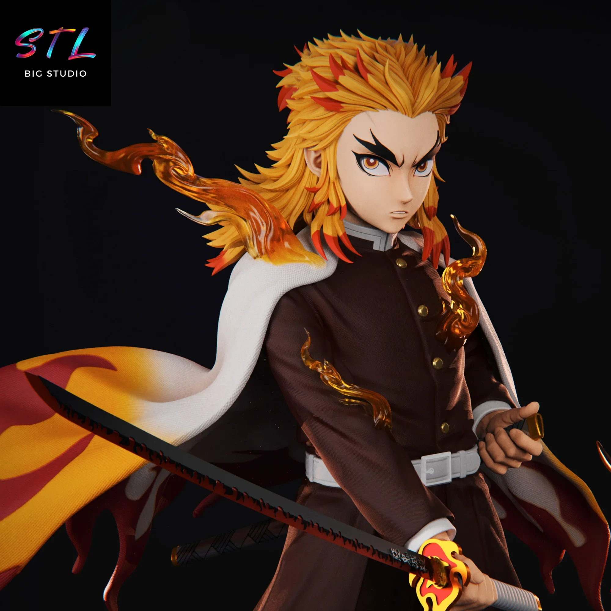kyojuro rengoku stl kimetsu no yaiba impresion 3d kyojuro rengoku stl kimetsu no yaiba impresion 3d