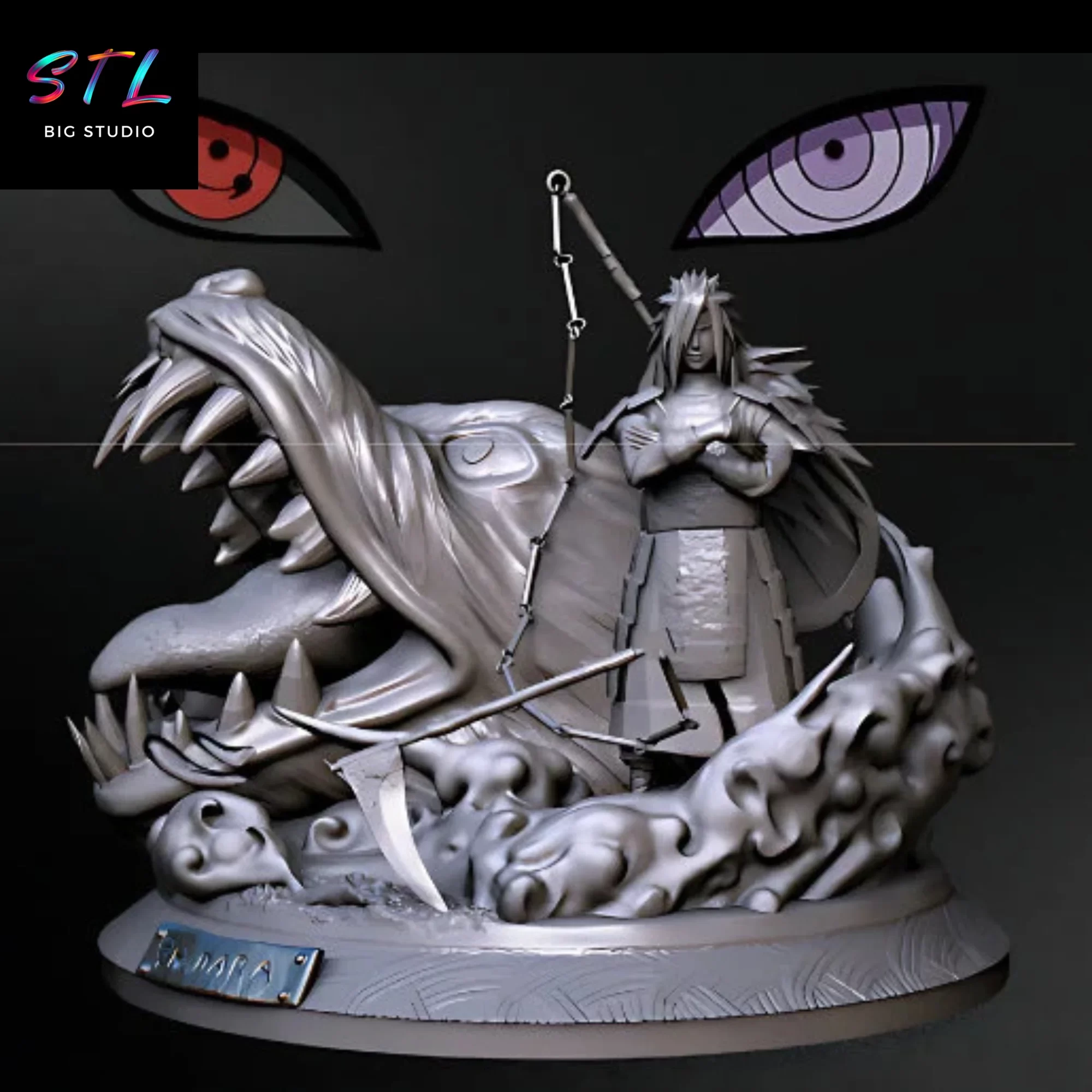 kyubi y madara diorama stl naruto 3d kyubi y madara diorama stl naruto 3d