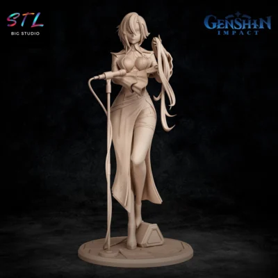 la valet stl arlecchino impresion 3d figura genshin impact