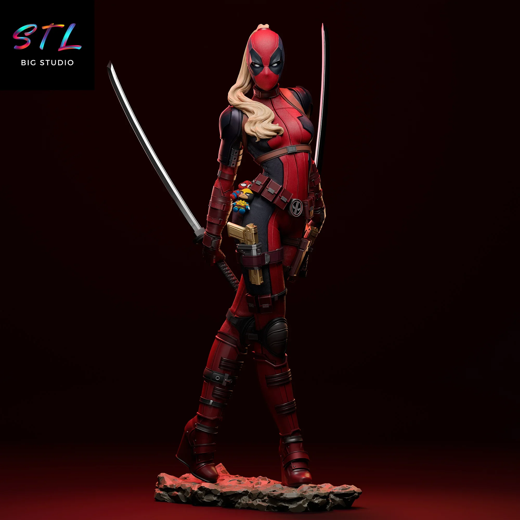 lady deadpool stl impresion 3d marvel