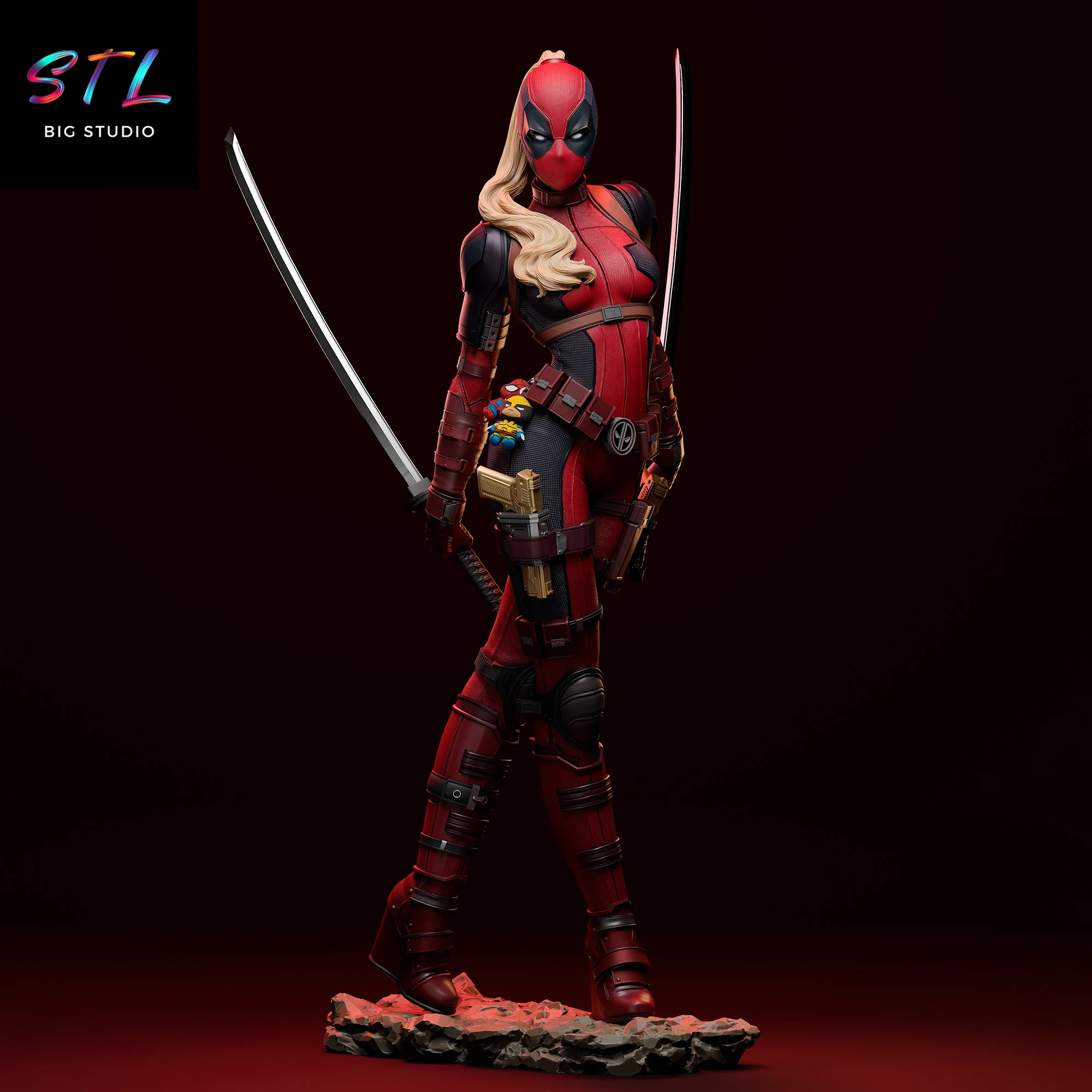 lady deadpool stl impresion 3d marvel