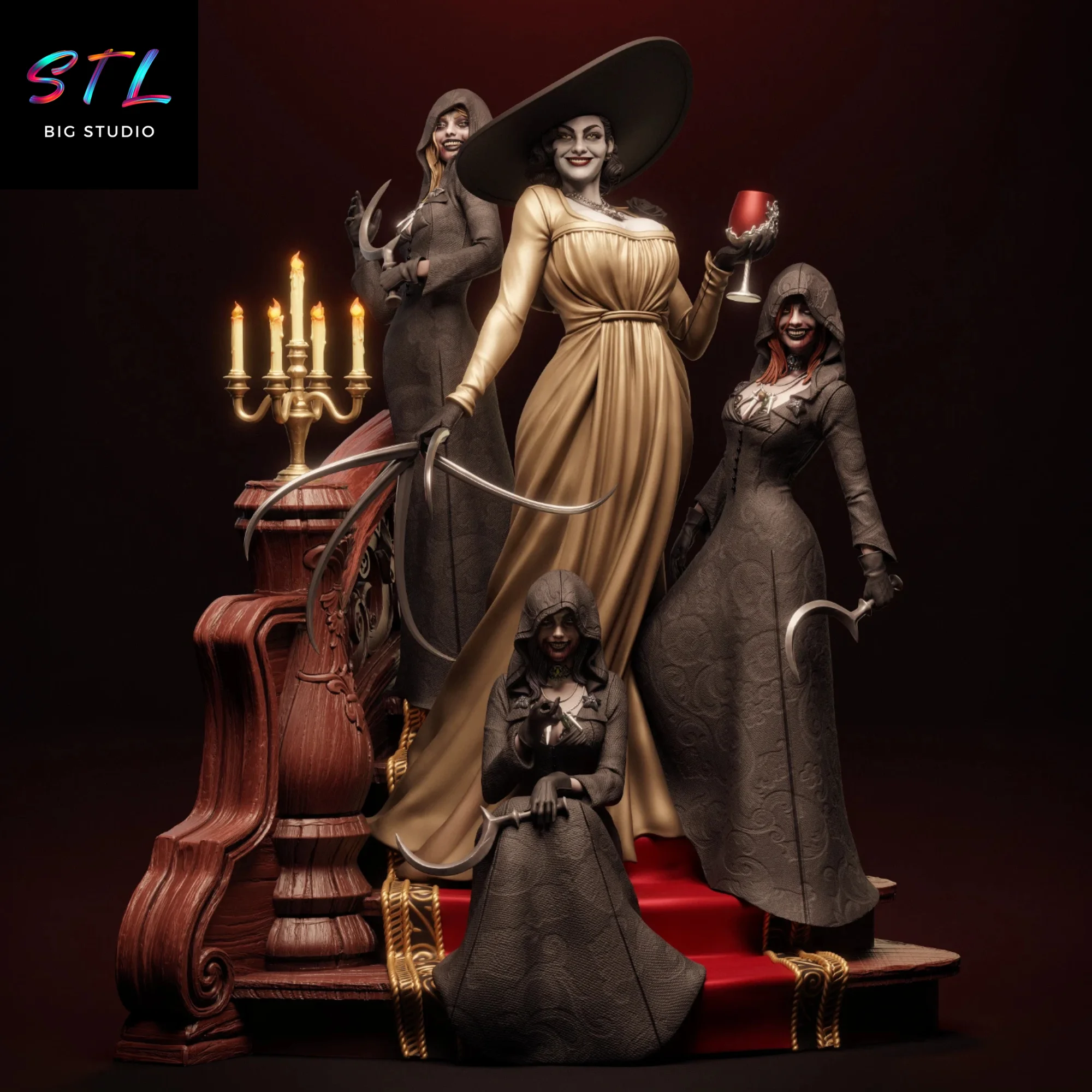 lady dimitrescu stl resident evil para impresion 3d