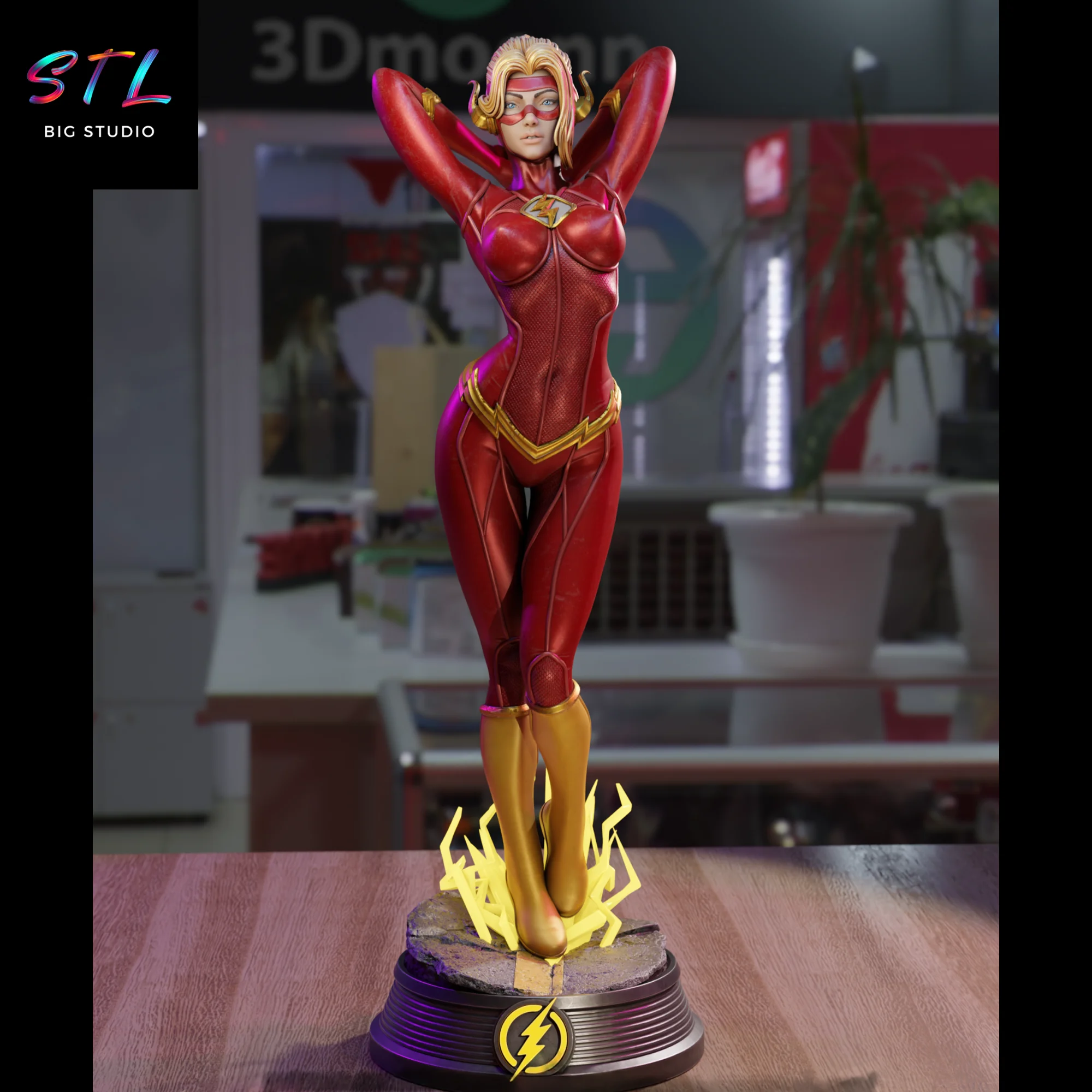 lady flash stl impresion 3d dc comics