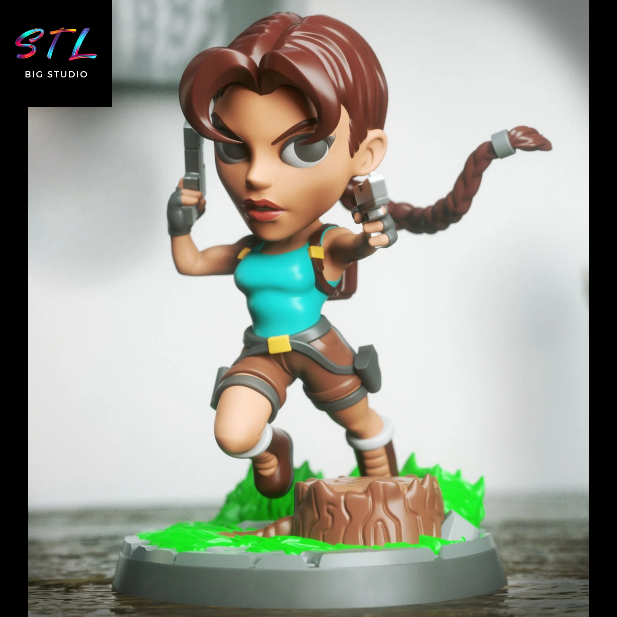 lara croft chibi stl tomb raider 3d