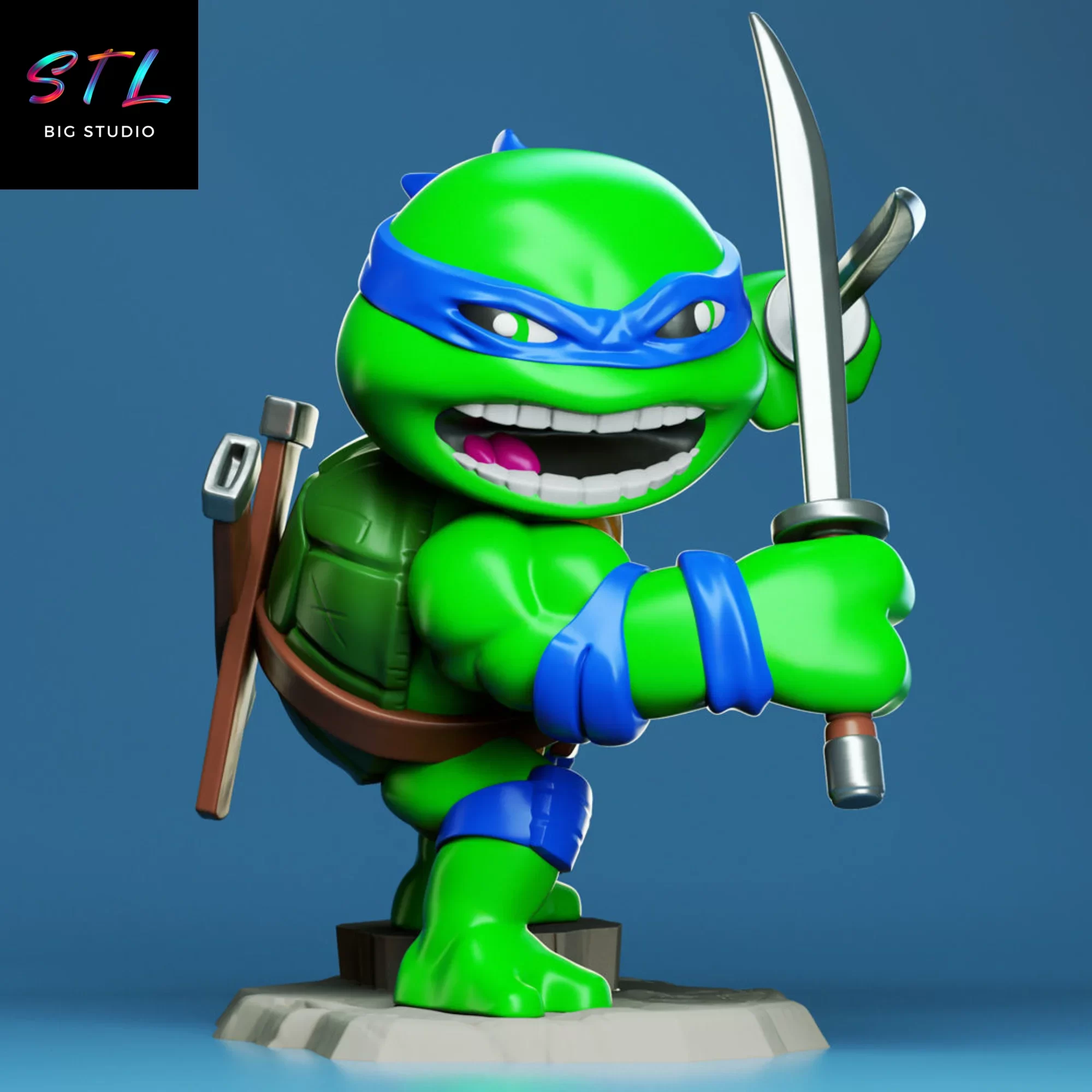 leonardo chibi stl tortugas ninja kawaii impresion 3d