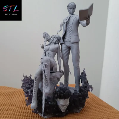 light yagami y misa amane stl death note diorama impresion 3d