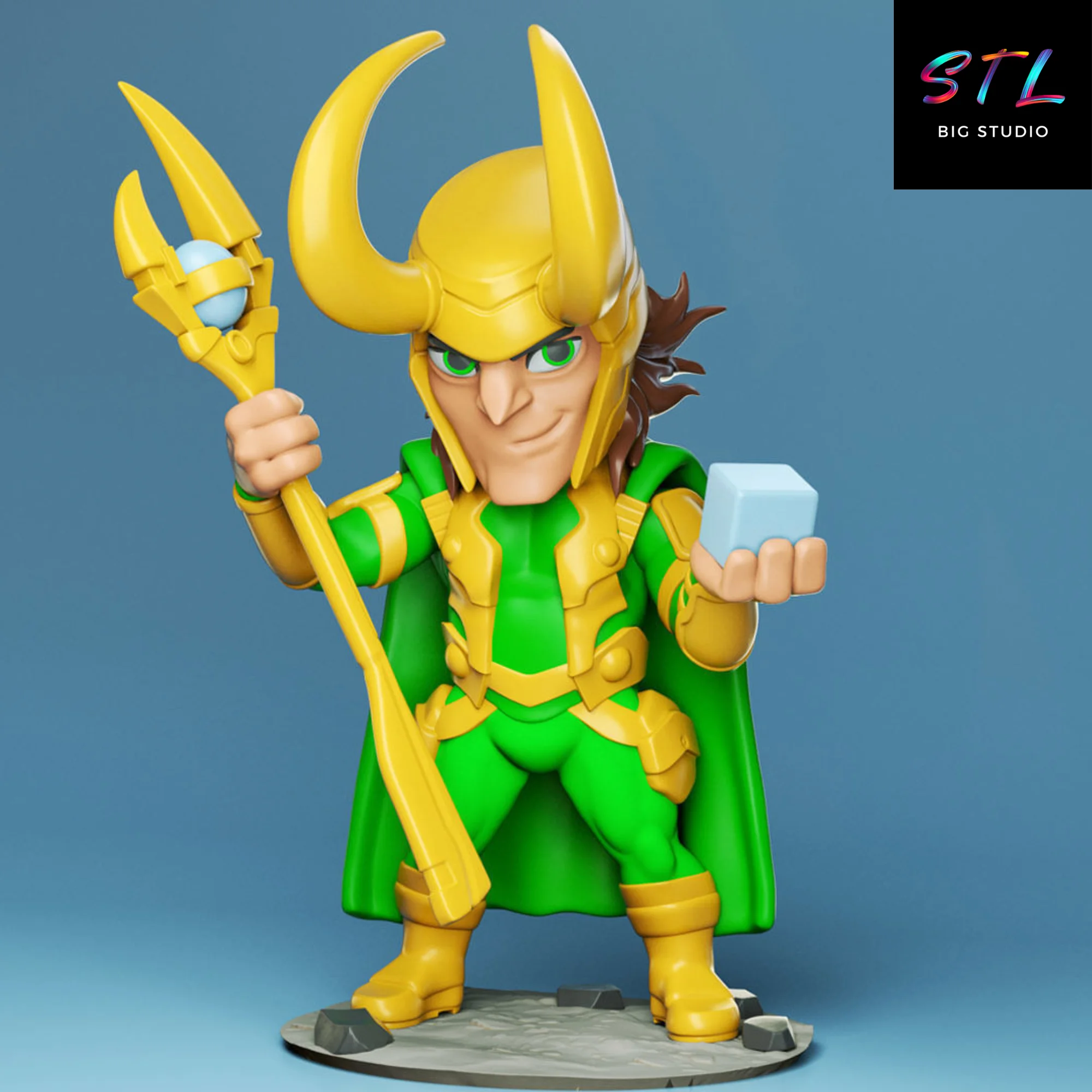 loki chibi kawaii stl impresion 3d figura marvel