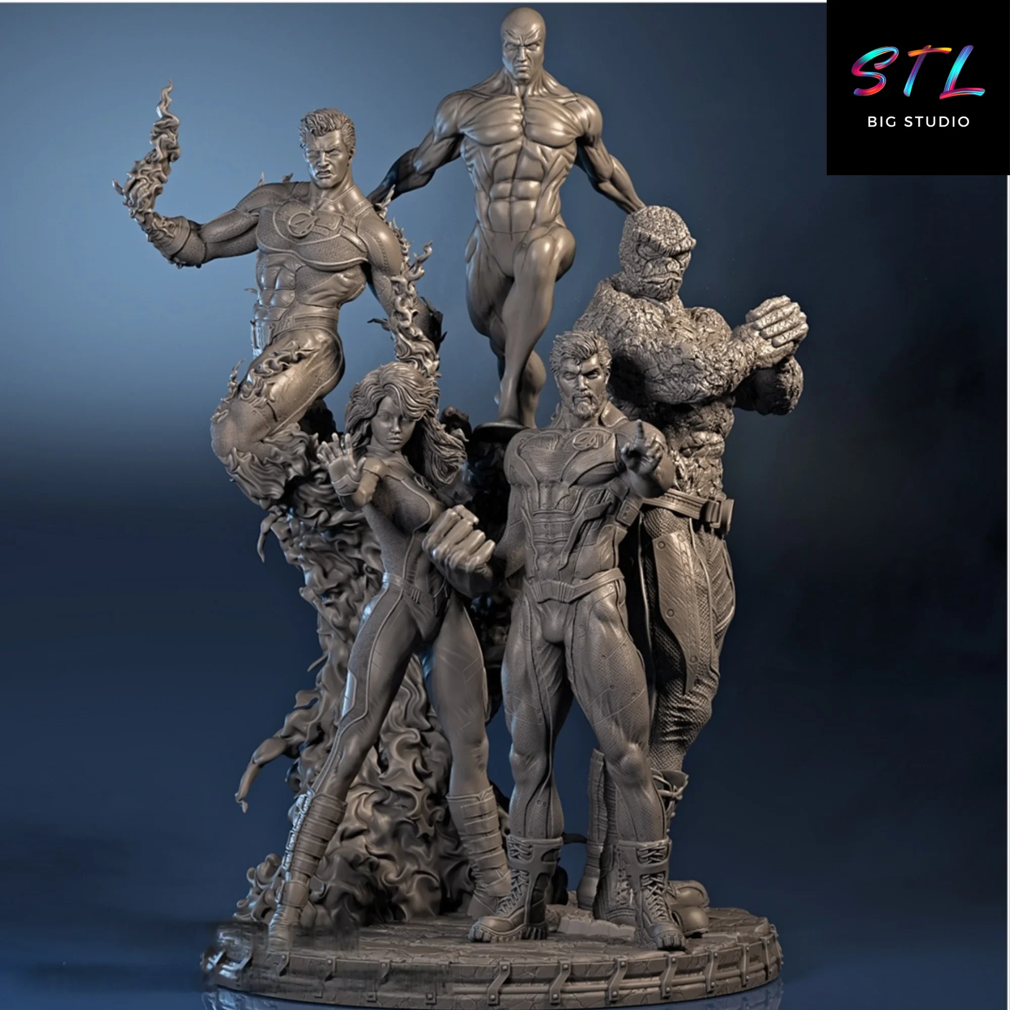 los cuatro fantasticos stl diorama para impresion 3d los cuatro fantasticos stl diorama para impresion 3d