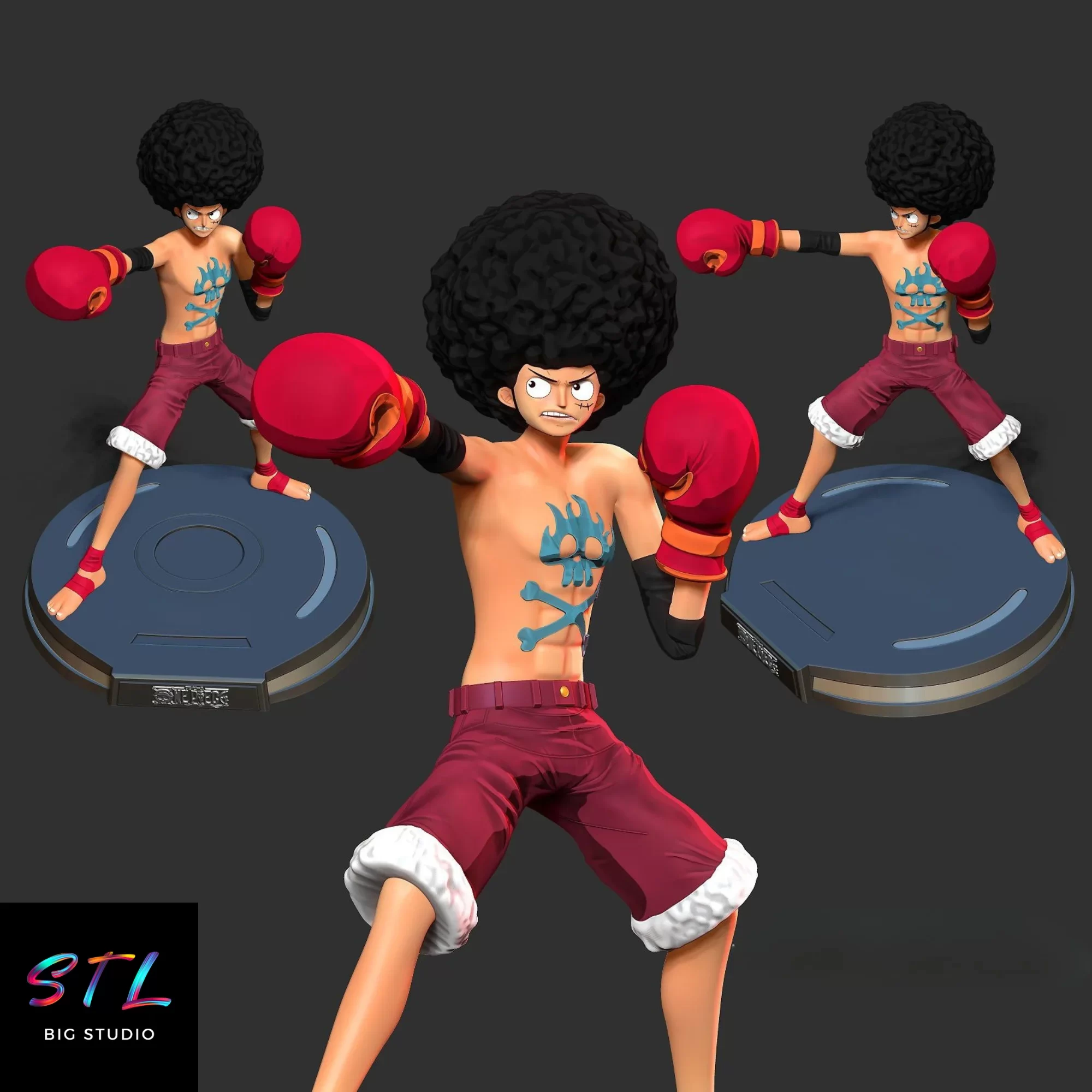 luffy afro stl one piece impresion 3d luffy afro stl one piece impresion 3d