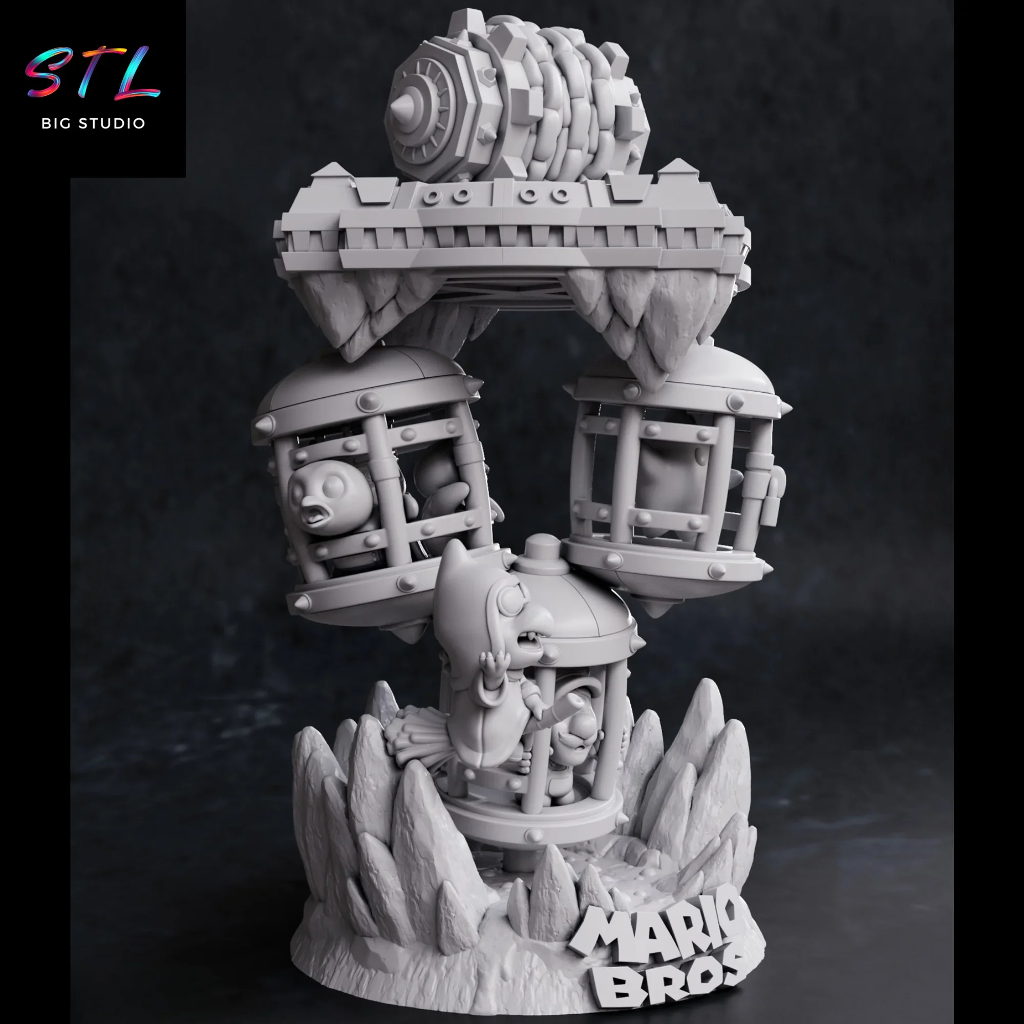 luigi en jaula stl impresion 3d figura mario bros luigi en jaula stl impresion 3d figura mario bros