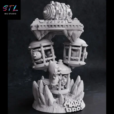 luigi en jaula stl impresion 3d figura mario bros