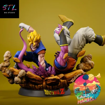 majin buu vs vegito stl dragon ball impresion 3d