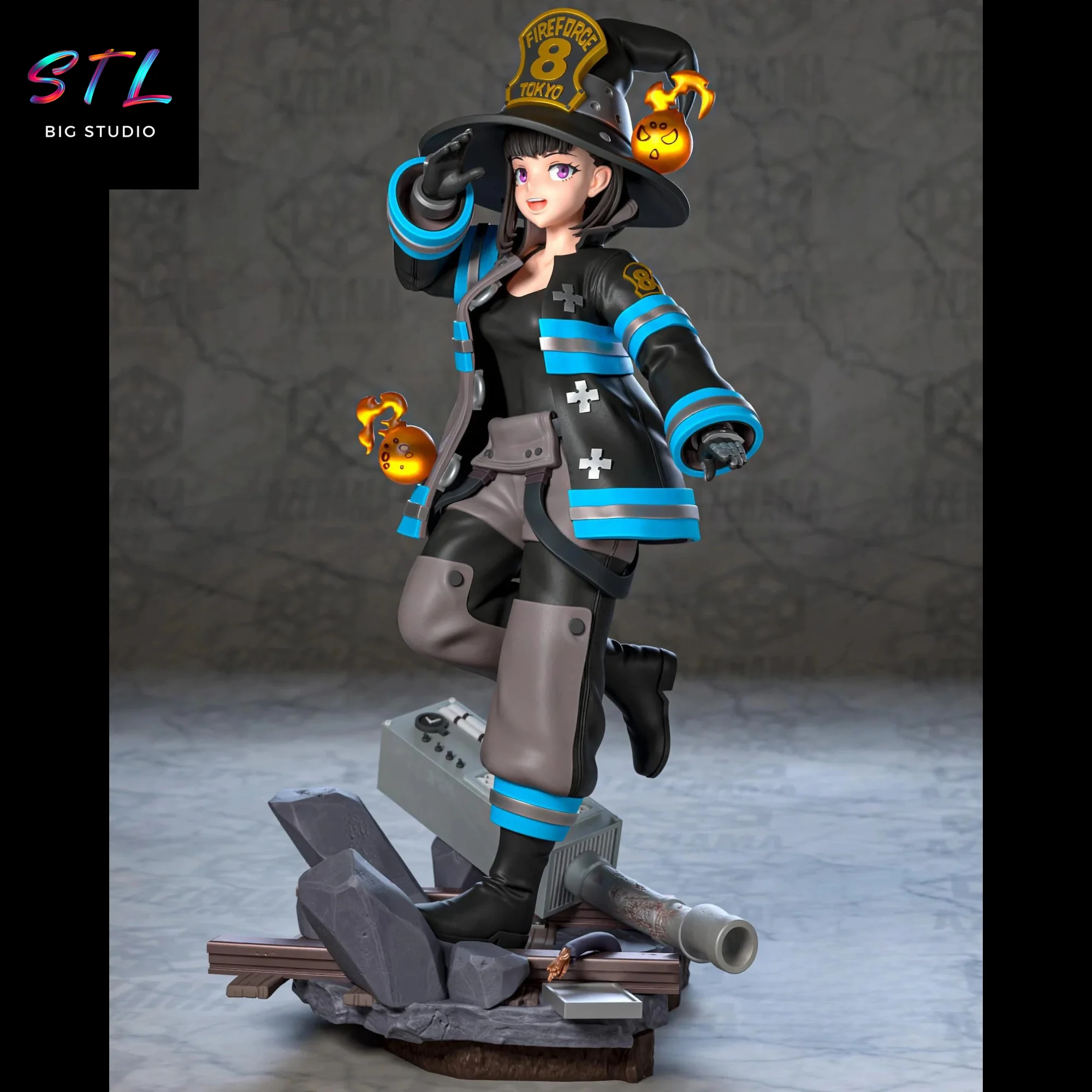maki oze stl fire force para impresion 3d