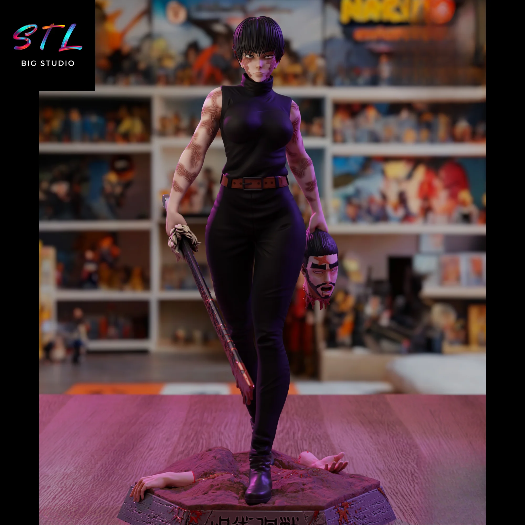 maki zenin stl jujutsu kaisen para impresion 3d