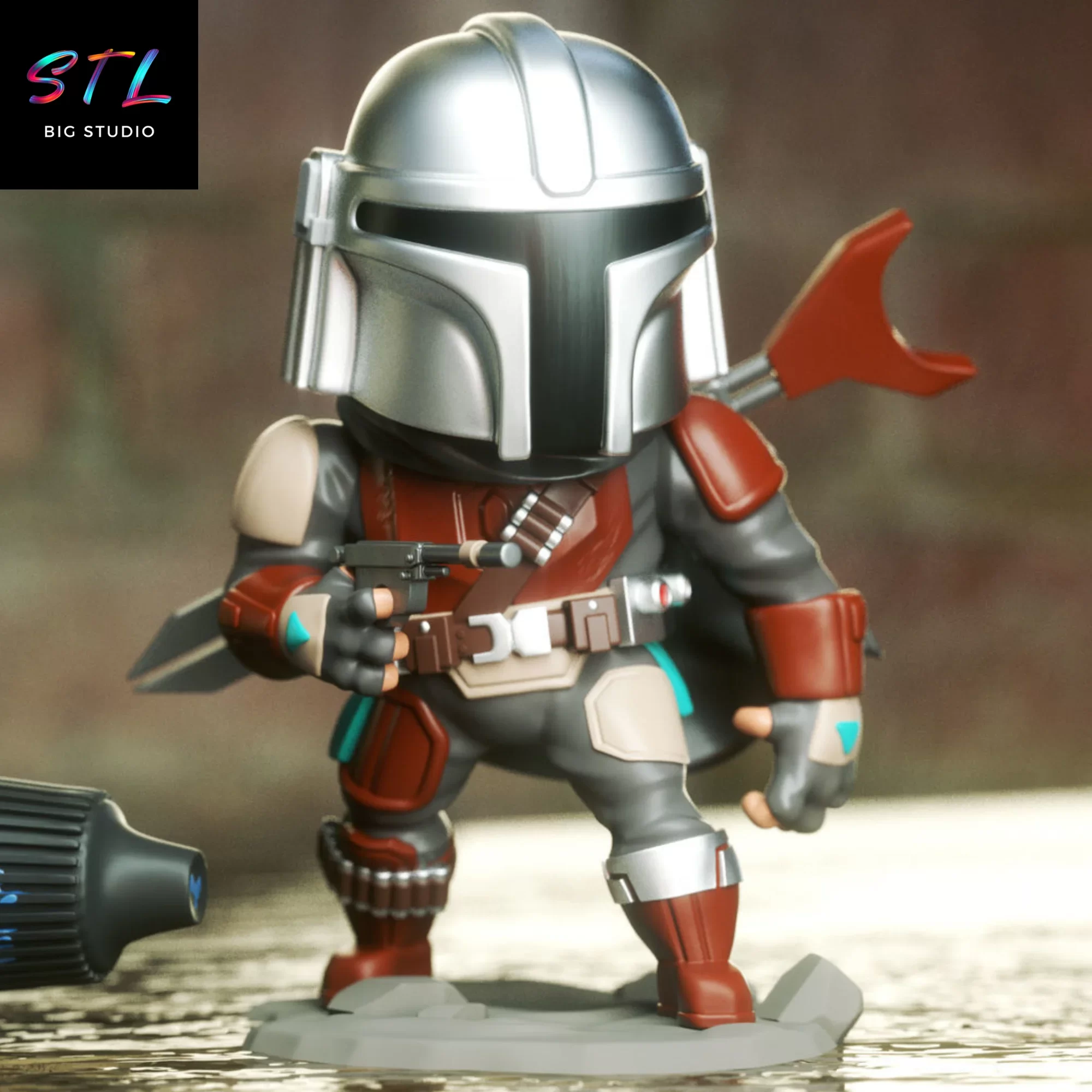 mandalorian chibi stl star wars kawaii impresion 3d
