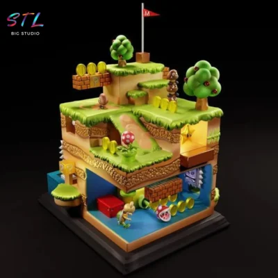 mario bros stl pocket world diorama impresion 3d