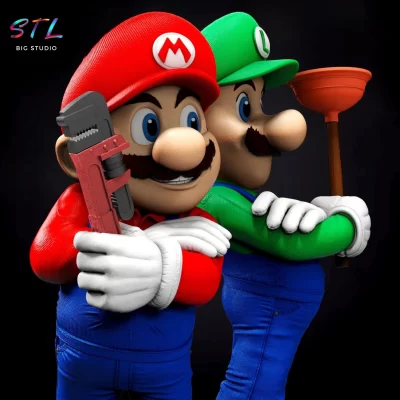 mario bros y luigi stl figuras 3d para imprimir