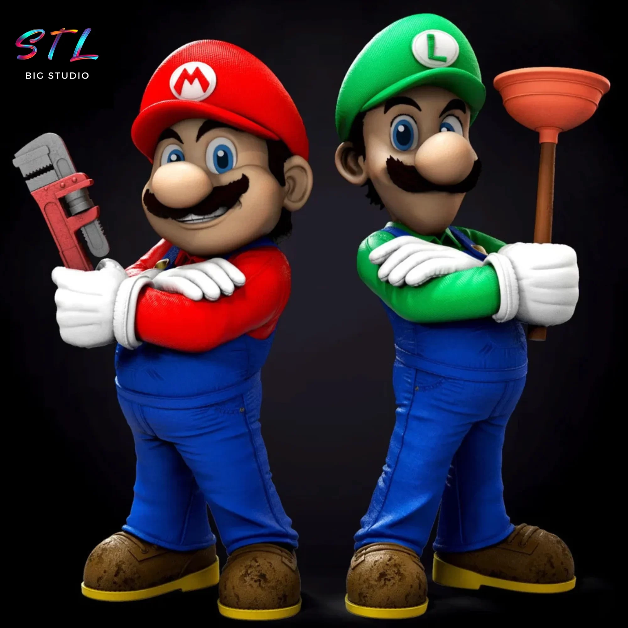 mario y luigi stl impresion 3d videojuegos