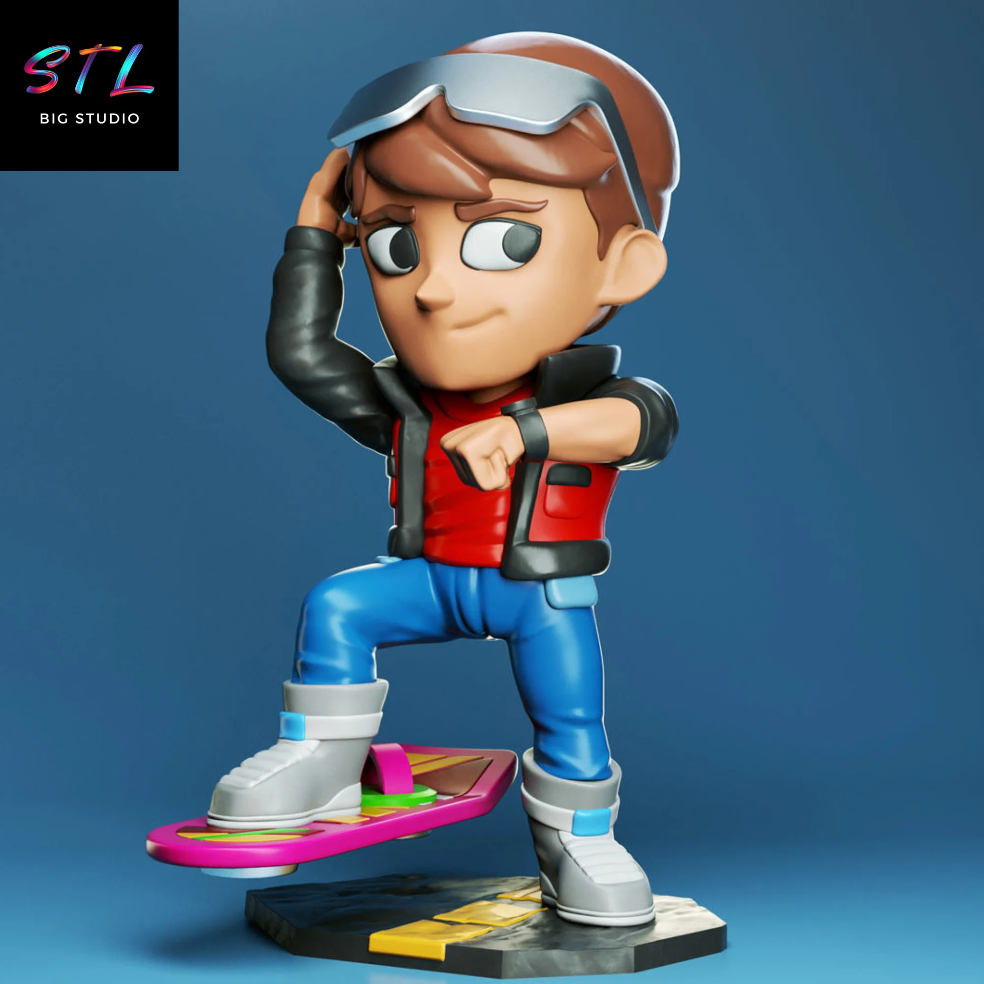 marty mcfly chibi stl regreso al futuro impresion 3d