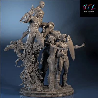 marvel diorama los 4 fantasticos stl impresion 3d