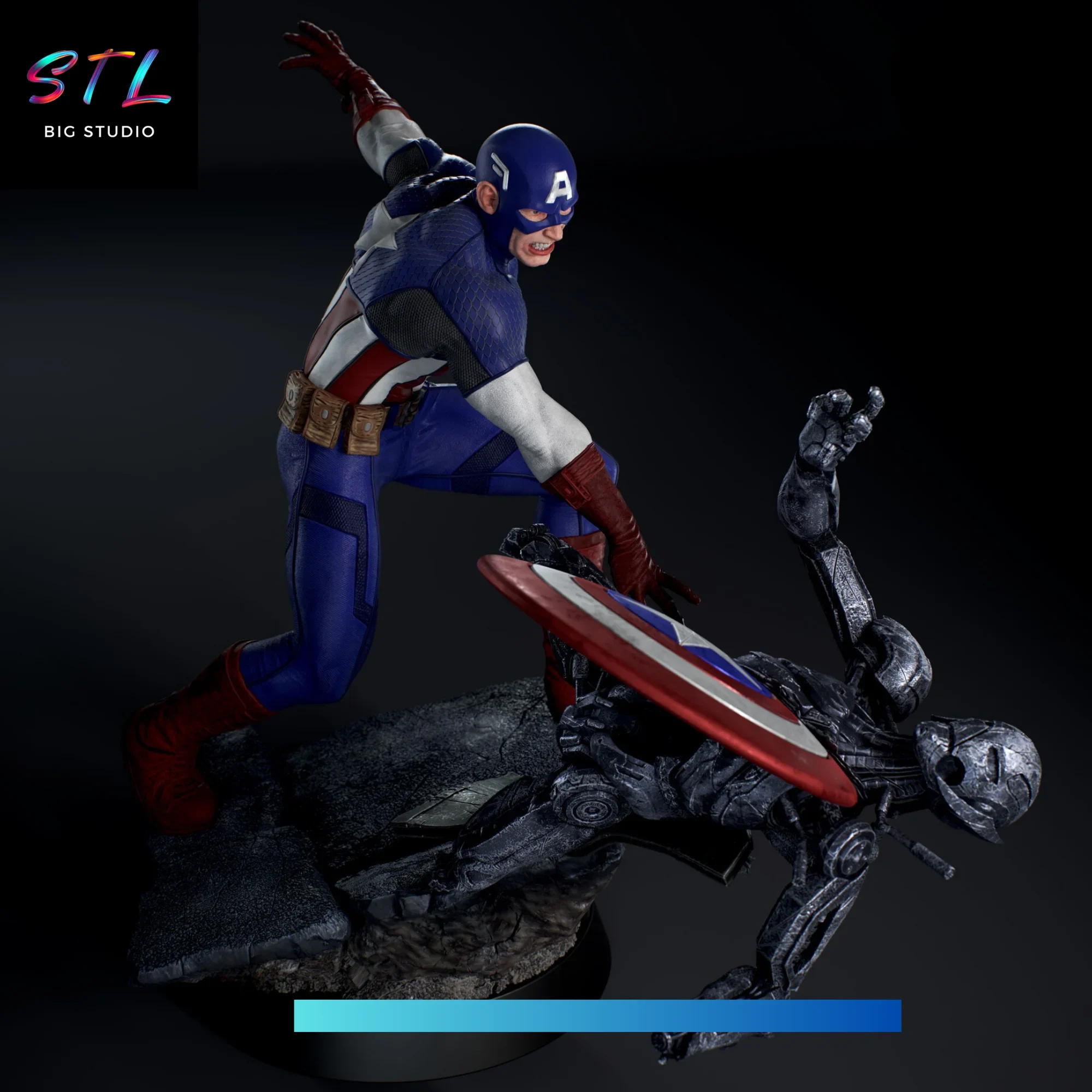 marvel stl capitan america vs ultron figura impresion 3d marvel stl capitan america vs ultron figura impresion 3d