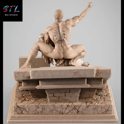 marvel stl spiderman y gwen stacy diorama impresion 3d