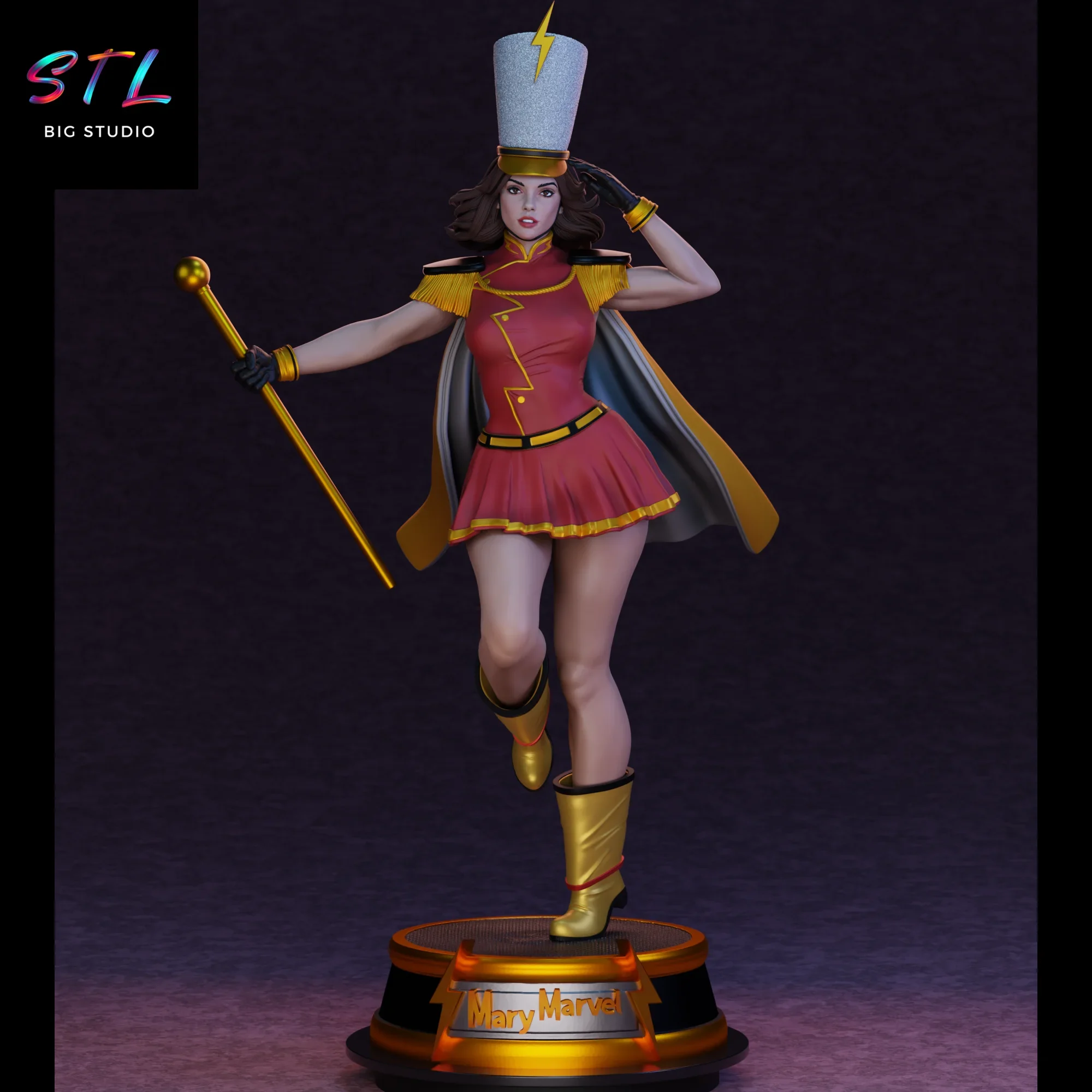 mary marvel stl shazam impresion 3d