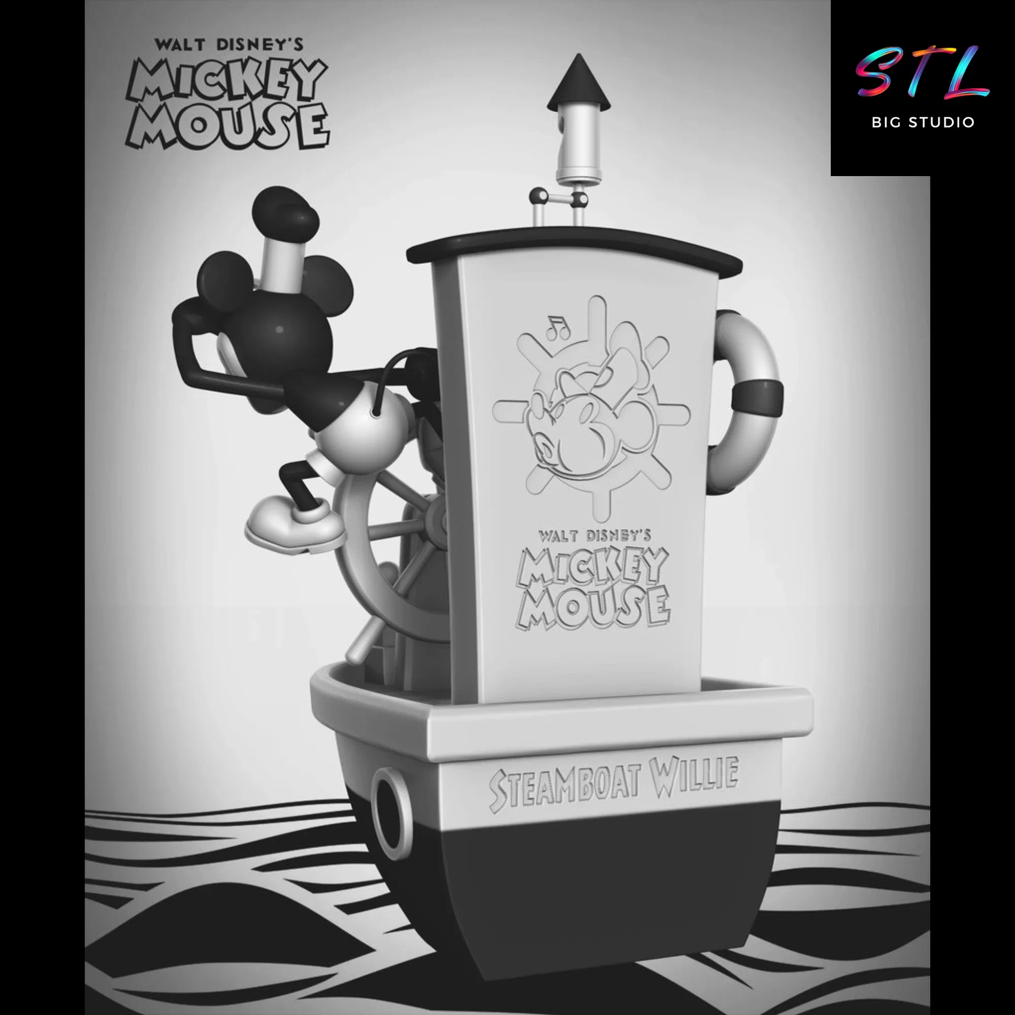 mickey mouse steamboat willie stl 3d print mickey mouse steamboat willie stl 3d print