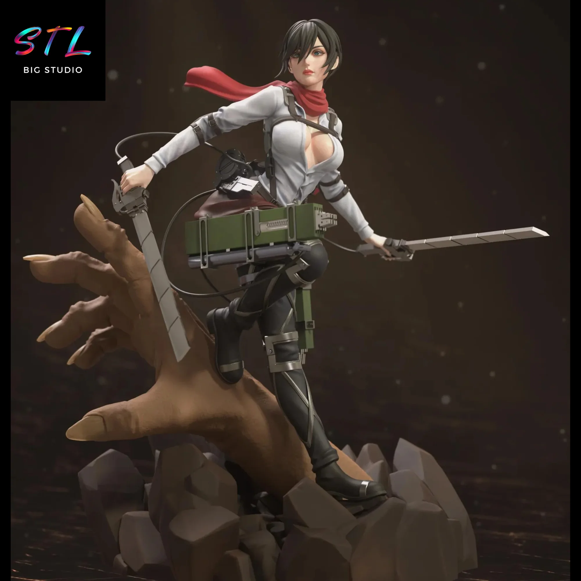 mikasa ackerman stl ataque a los titanes impresion 3d