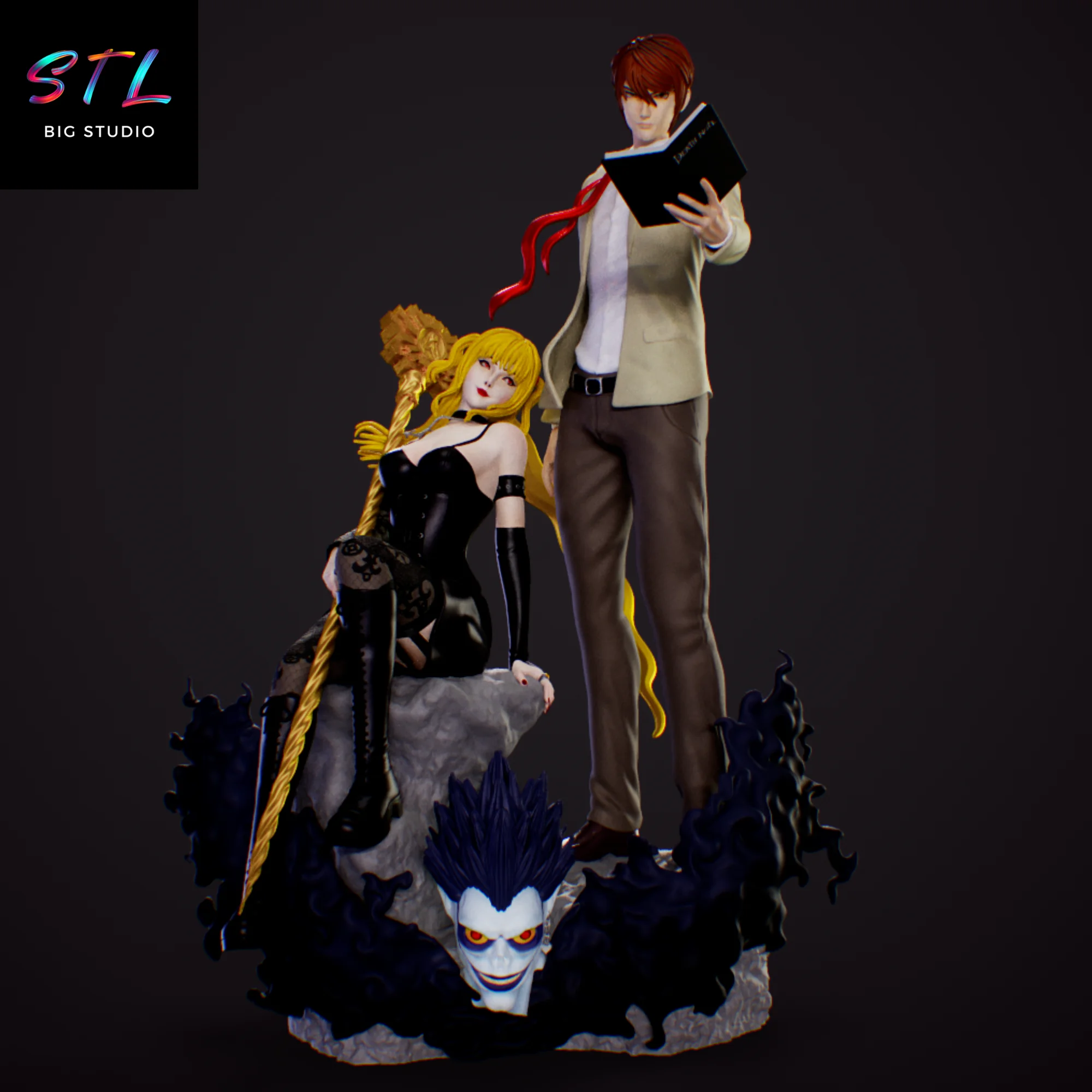 misa y light stl death note impresion 3d