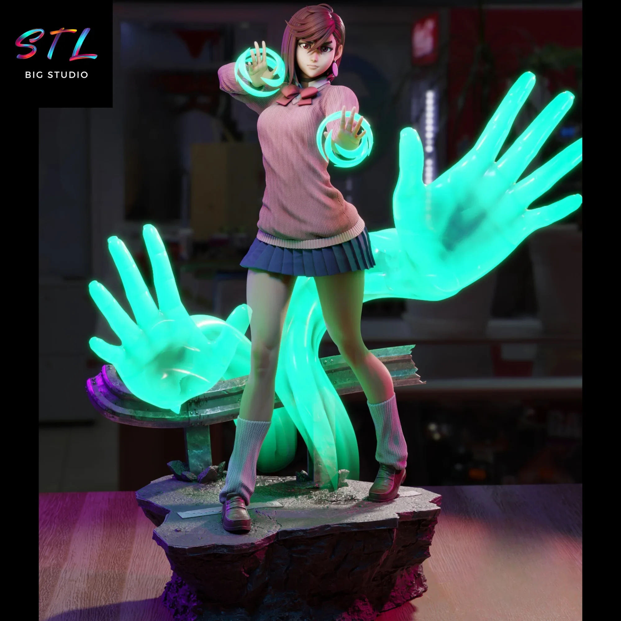 momo ayase stl dandadan impresion 3d figura